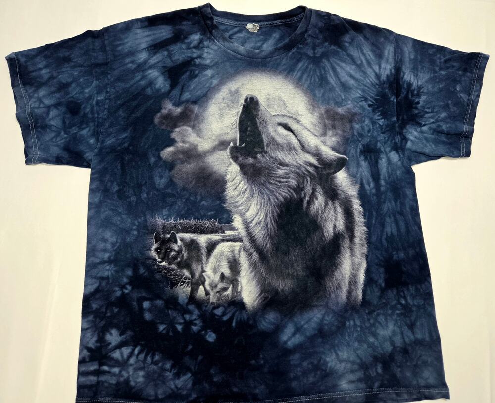 Delta Pro Weight Wolf Moon Tie-Dye T-Shirt XL Cotton